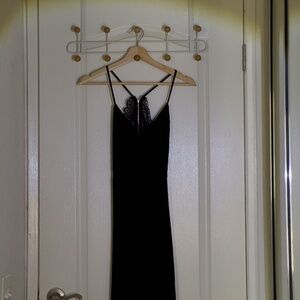 JO & ELLE Black Lace-Back Wide-Leg Jumpsuit